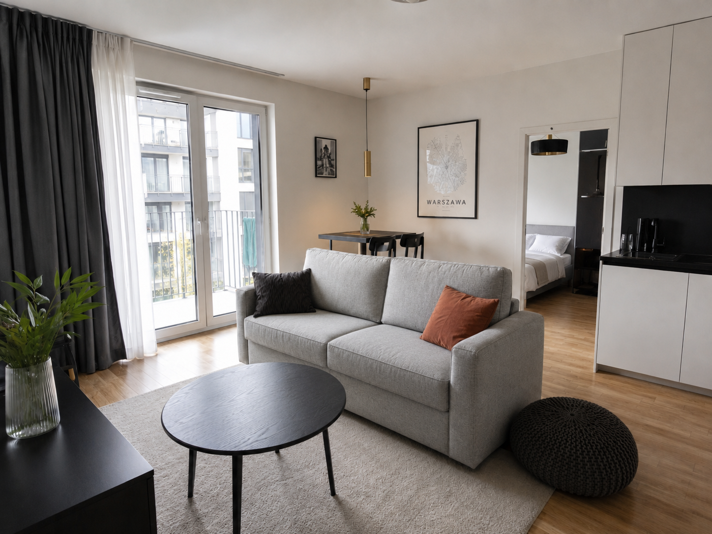 After cleaning living room apartment