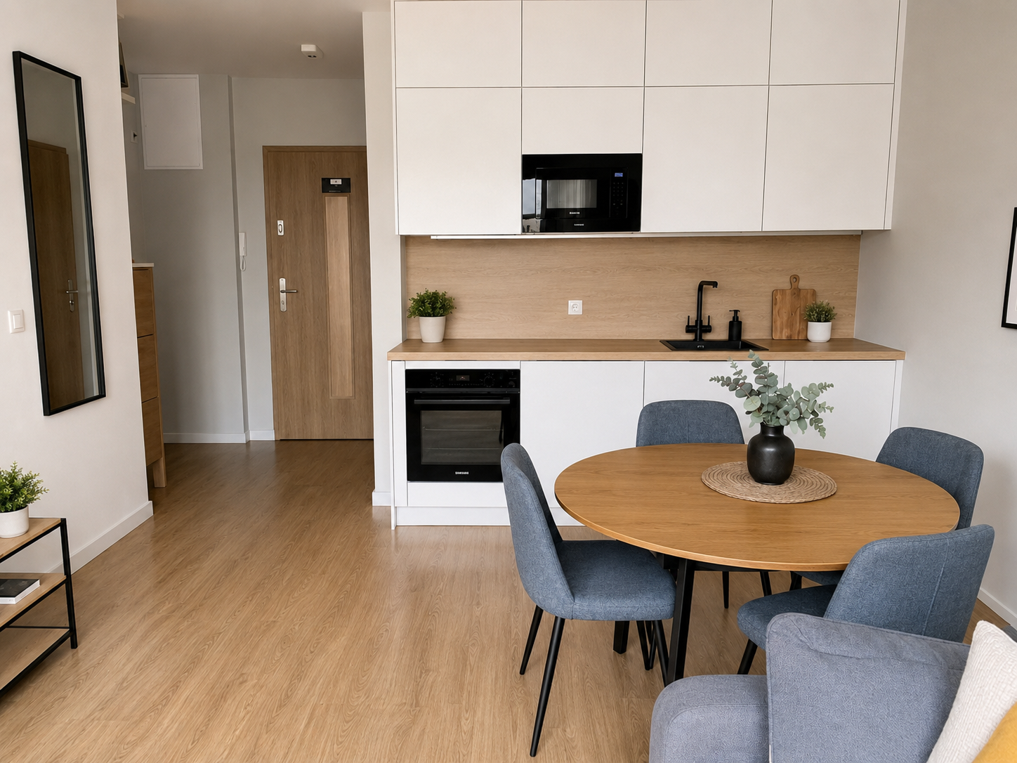 After cleaning kitchen dining apartment