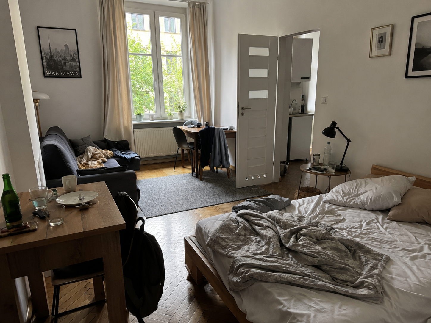 Before cleaning studio apartment