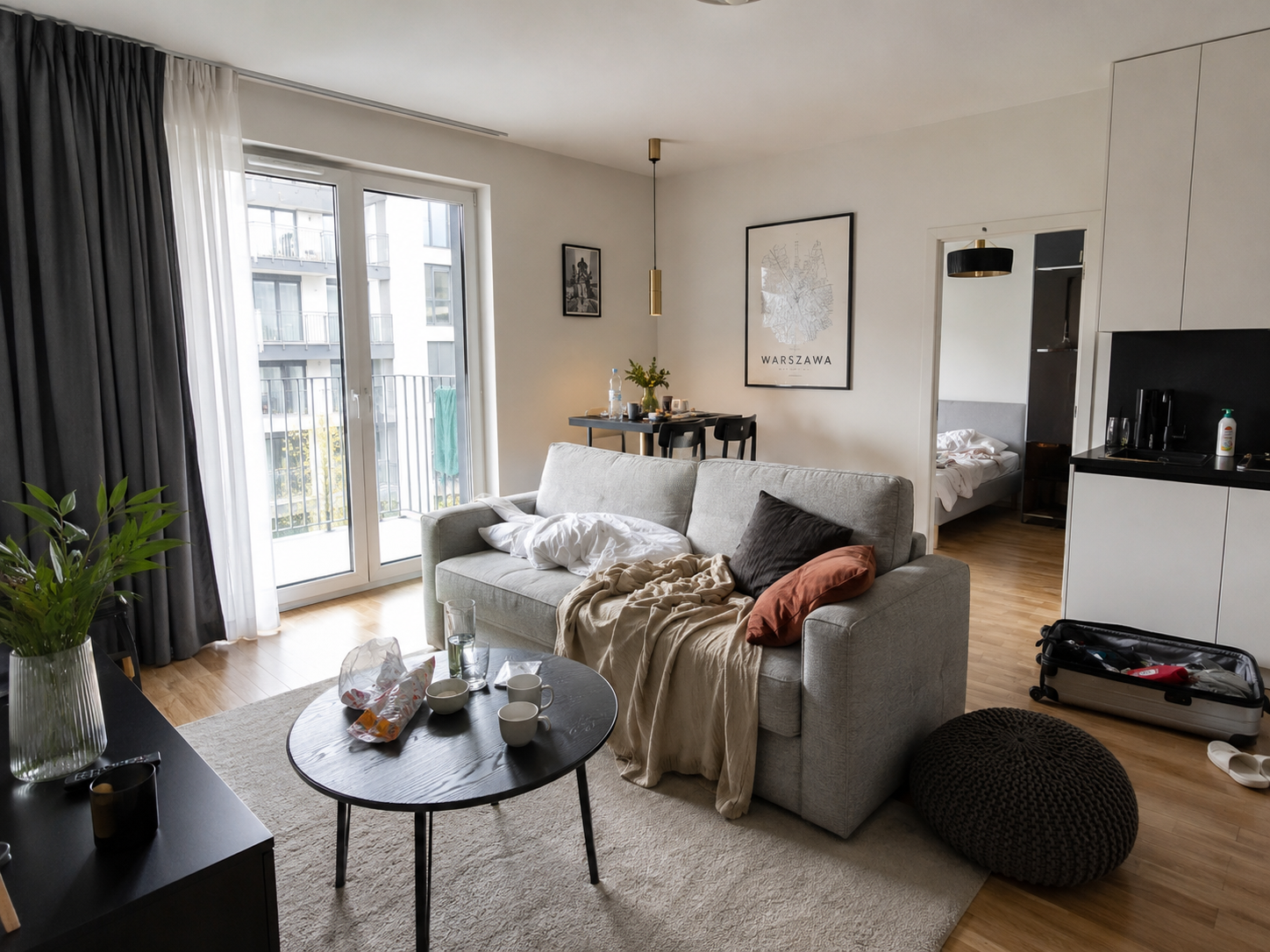 Before cleaning living room apartment